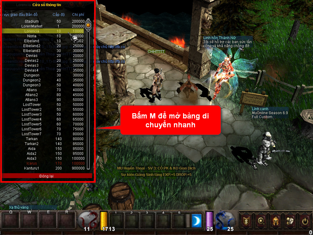 Chức năng chính của Game MU Thần Kiếm