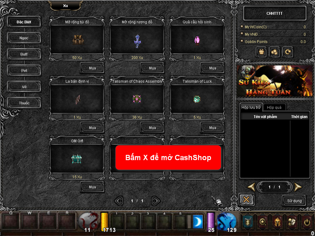 Chức năng chính của Game MU Thần Kiếm
